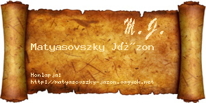Matyasovszky Jázon névjegykártya